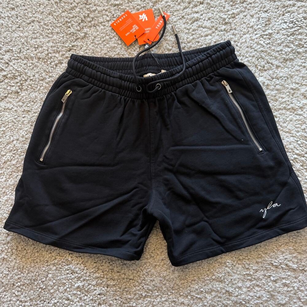 Men's YoungLA(SoldOut) 149 PantomShort with EmbroideryLogo, NWT XL Black